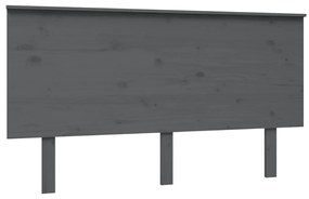 Testiera per letto grigia 144x6x82,5cm legno massello di pino