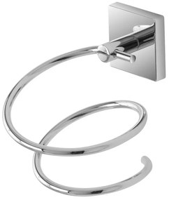 Porta asciugacapelli da muro a spirale in acciaio cromo doppio fissaggio Easy