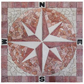 Rosone in pietra Rosa dei Venti Rosso multicolore opaco L 60 x L 60cm x Sp. 7 mm
