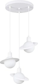 Lampada per bambini bianca con paralume in vetro Mab – Sollux