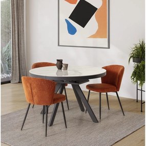 Tavolo da pranzo rotondo allungabile con piano aggiuntivo in ceramica ø 120 cm Bela - Marckeric