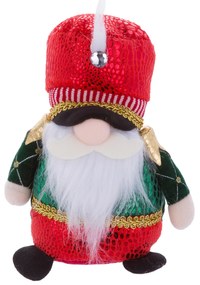 Gnomo Natale fermaporta 33 cm rosso verde