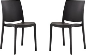 Sedia da giardino o cucina in polipropilene impilabile - Set 2 FEBE Antracite