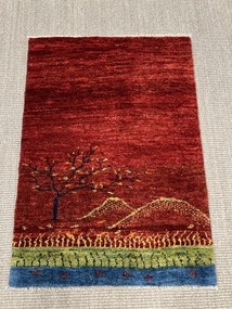 Gabbeh Tappeto 60x80 Rosso (Iran) Annodato A Mano