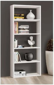 Libreria bianco frassinato moderna in truciolare laminato 89x30x218 cm