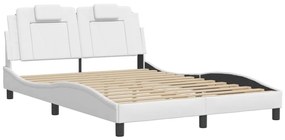 Giroletto con testiera bianco 120x200 cm in similpelle