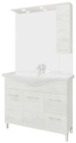 Mobile sottolavabo e lavabo con sifone Symoa legno bianco in truciolare L 105 x H 81.5 x P 50.5 cm, 2 ante 2 cassetti