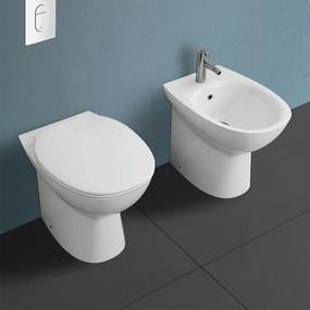 WC filomuro rimless serie Morning in ceramica bianco lucido