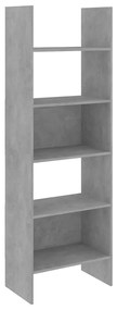 Libreria grigio cemento 60x35x180 cm in truciolato