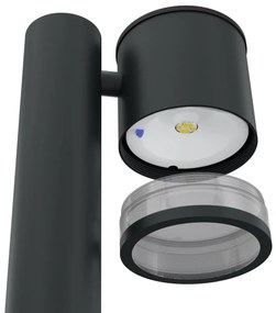 Paletto da Giardino Solare Nero da 100cm IP54 in Alluminio Colore Bianco Naturale 4.000K