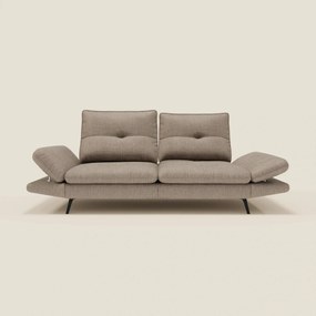 Ardex Divano 3 posti con schienali traslanti e braccioli regolabili in morbido tessuto impermeabile T06 tortora