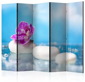 Paravento Pink Orchid and white Zen Stones II [Room Dividers]