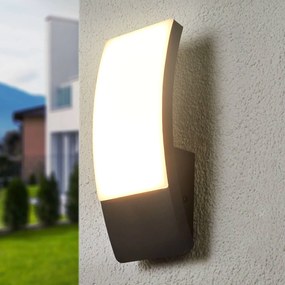 Lucande Applique parete Siara, a volta, grigio scuro, LED