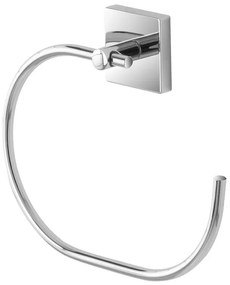 Anello portasalviette da muro in acciaio cromo con doppio fissaggio Easy