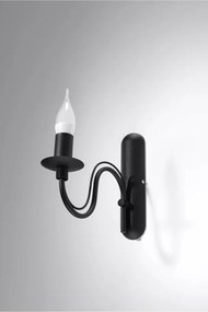 Lampada da parete nera in metallo Fiorano – Sollux