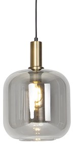 Lampada a sospensione di design nera e oro con vetro fumé - Zuzanna