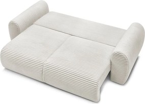 Divano color crema allungabile con rivestimento in velluto a coste 257 cm Lucien – Bobochic Paris