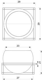 Vaso da parete 27x29 cm nero/oro