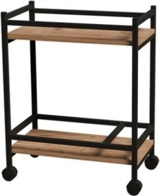 Carrello Portavivande Stile Industrial 60x34x76 Will Rovere