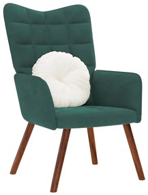 Sedia Relax Verde Scuro İn Velluto /