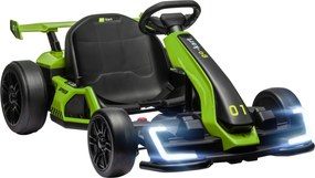 Go Kart Elettrico per Bambini 24V 12km/h con Seggiolino Regolabile Verde...