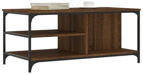 Tavolino da salotto rovere marrone100x50x45cm legno multistrato