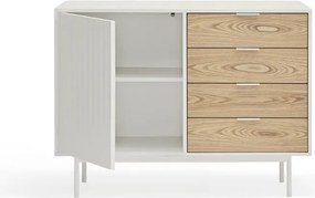 Cassettiera bassa bianca effetto rovere 108x80 cm Sierra - Teulat