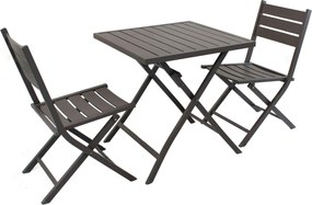 ABELUS - set tavolo in alluminio cm 70 x 70 x 73 h con 2 sedie Abelus