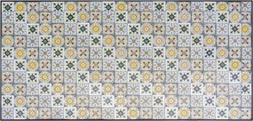 Tavolo Da Esterno 90x160 Cm Con Top In Maioliche E Struttura In Ferro Amalfi