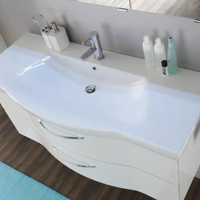 Mobile da bagno sospeso sotto lavabo L 115 x H 49 x P 48.1 cm bianco lucido, 2 cassetti PELIPAL Solitaire