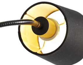 Lampada da terra classica nera con oro e luce di lettura - Retro