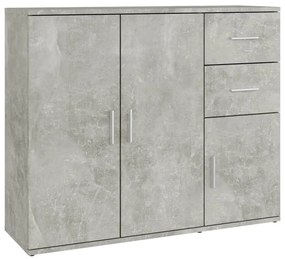 Credenza grigio cemento 91x29,5x75 cm in legno multistrato