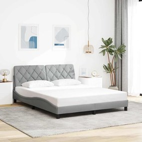Giroletto Senza Materasso Grigio Chiaro 160x200 Cm Tessuto /