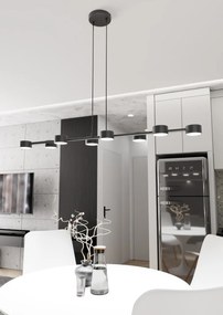 Lampadario a sospensione MEGARA 8 Nero 8xGX53