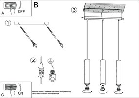 Lampadario color crema Castro – Sollux