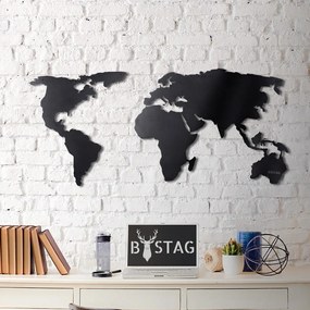 Decorazione murale Black Map, 60 x 120 cm - Bystag