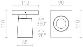 RED - Design Rendl - R12912 - Faretto da muro KENNY 1xGU10/35W/230V