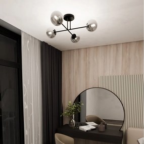 Lampadario da Soffitto in Acciaio ROMA 4 Nero 4xE14 Colore del corpo Grafite