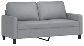 Set di divani 2 pz con cuscini grigio chiaro in tessuto