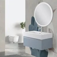 Mobile bagno sospeso 80 cm blu pastello con lavabo pi specchio Iside