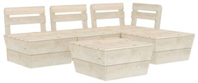 Set divani da giardino su pallet 5 pz in legno abete impregnato