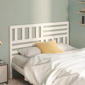 Testiera Per Letto Bianca 156x4x100cm İn Legno Massello Di Pino /