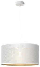 Lampadario a sospensione con filo LOFT SHADE 1xE27/60W/230V diametro 40 cm bianco/oro