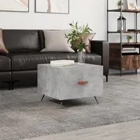 Tavolino Salotto Grigio Cemento 50x50x40 cm Legno Multistrato 829340