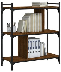 Libreria rovere marrone 3 ripiani 76x32x88 cm legno multistrato