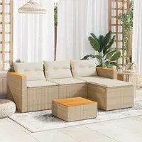 Set Divano da Giardino 3 pz con Cuscini Beige in Polyrattancod mxl 115691