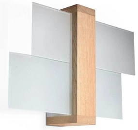 Applique da Soffitto Legno naturale e Vetro FENIKS 1 E27 da Interno