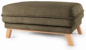 Poggiapiedi verde con rivestimento in velluto a coste Tori – Bonami Selection