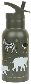 A Little Lovely Company - borraccia in acciaio inox, 350 ml - animali della savana