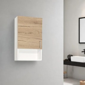 Pensile sospeso con vano a giorno e anta DX 43x22 Quercia Naturale